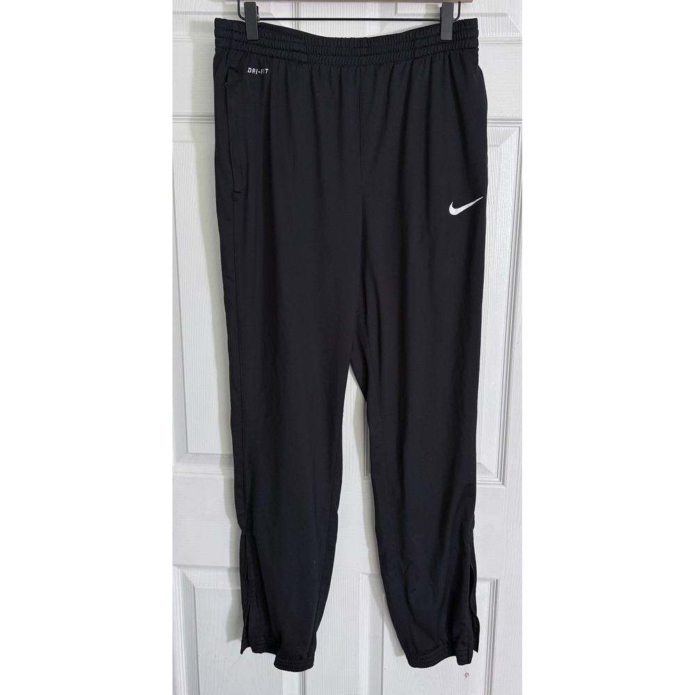 Nike Dri-FIT Track Pants Large Black Ankle Zip 588483-010